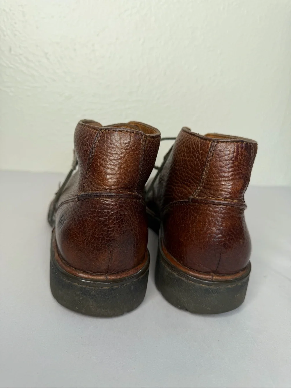 Born men brown leather lace up ankle boots